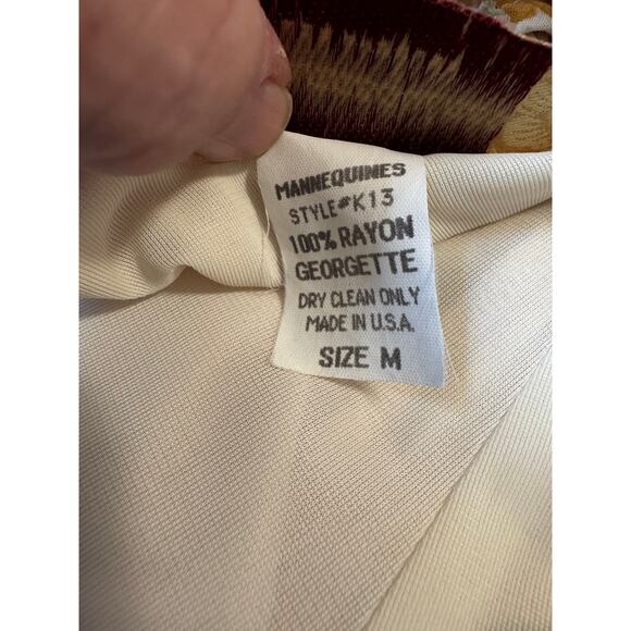 Vintage Y2K Cream Floral Fairy Whimsy Maxi Church Spring Dress Sleeveless (M) - Picture 6 of 6